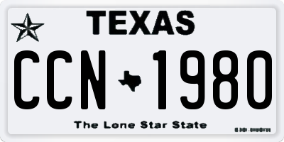 TX license plate CCN1980