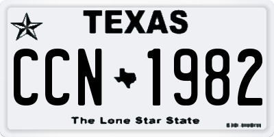 TX license plate CCN1982