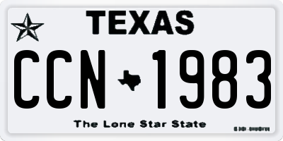 TX license plate CCN1983