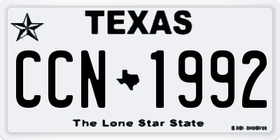 TX license plate CCN1992