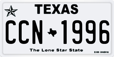 TX license plate CCN1996