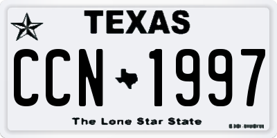 TX license plate CCN1997
