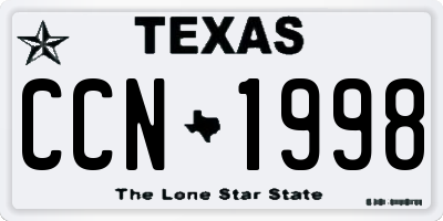 TX license plate CCN1998