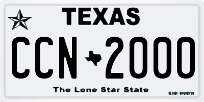 TX license plate CCN2000