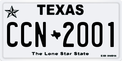 TX license plate CCN2001