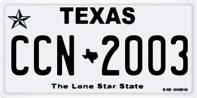 TX license plate CCN2003