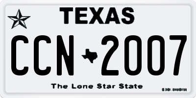 TX license plate CCN2007
