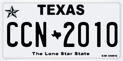 TX license plate CCN2010
