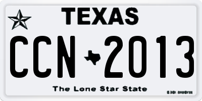 TX license plate CCN2013