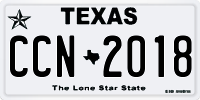 TX license plate CCN2018