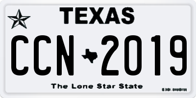 TX license plate CCN2019
