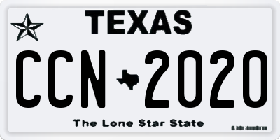 TX license plate CCN2020