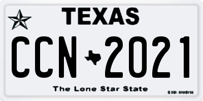TX license plate CCN2021