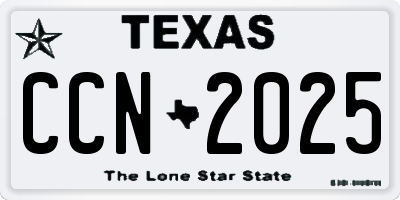 TX license plate CCN2025