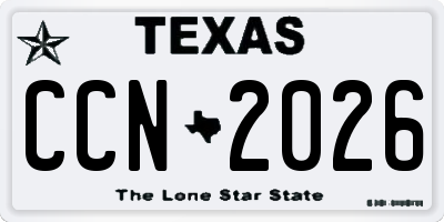 TX license plate CCN2026