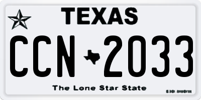 TX license plate CCN2033