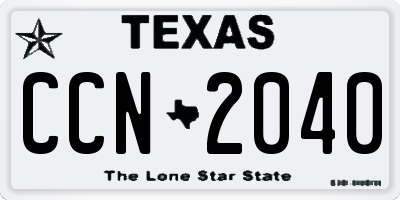 TX license plate CCN2040
