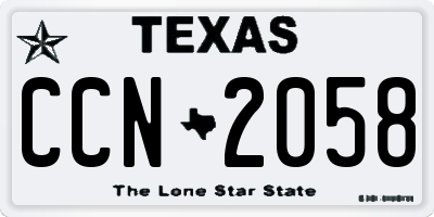 TX license plate CCN2058