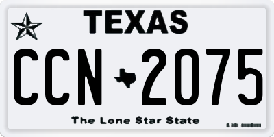 TX license plate CCN2075