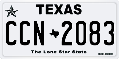 TX license plate CCN2083