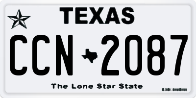 TX license plate CCN2087