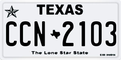TX license plate CCN2103