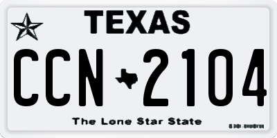TX license plate CCN2104