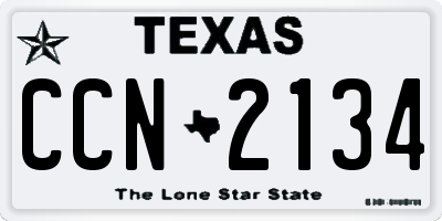 TX license plate CCN2134