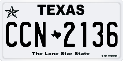 TX license plate CCN2136
