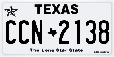 TX license plate CCN2138
