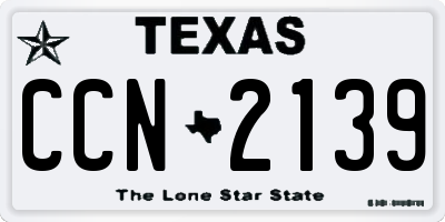 TX license plate CCN2139
