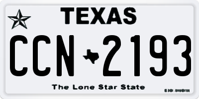 TX license plate CCN2193