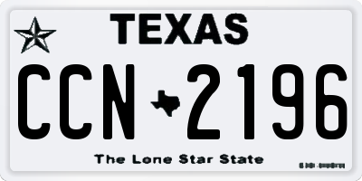 TX license plate CCN2196