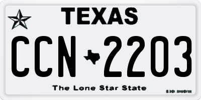 TX license plate CCN2203