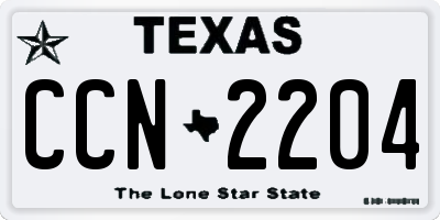 TX license plate CCN2204