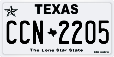 TX license plate CCN2205