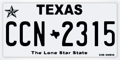 TX license plate CCN2315