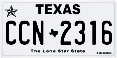 TX license plate CCN2316