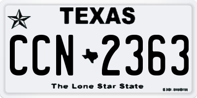 TX license plate CCN2363