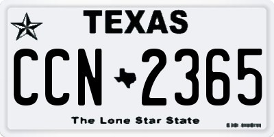 TX license plate CCN2365