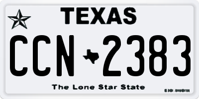 TX license plate CCN2383