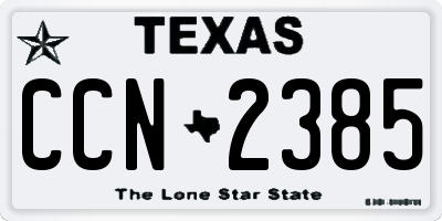 TX license plate CCN2385