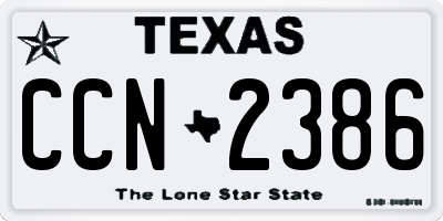 TX license plate CCN2386