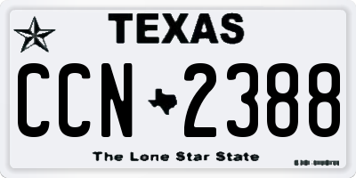 TX license plate CCN2388