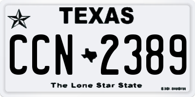 TX license plate CCN2389