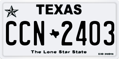 TX license plate CCN2403