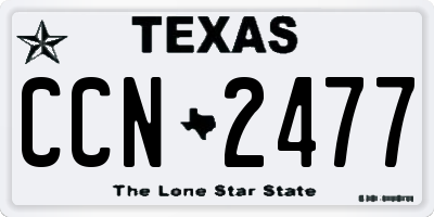 TX license plate CCN2477