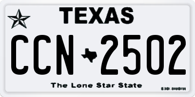 TX license plate CCN2502