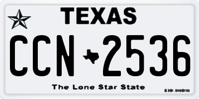 TX license plate CCN2536