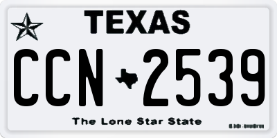 TX license plate CCN2539